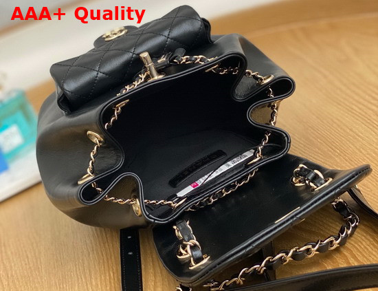 Chanel Mini Backpack in Black Shiny Calfskin Replica