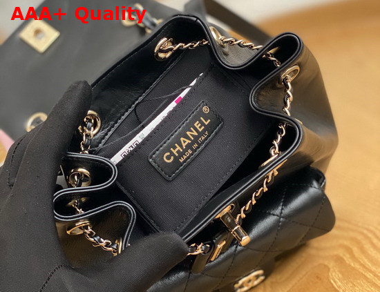 Chanel Mini Backpack in Black Shiny Calfskin Replica