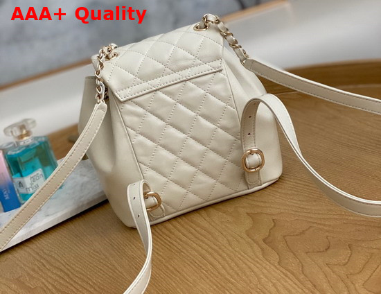 Chanel Mini Backpack in White Shiny Calfskin Replica