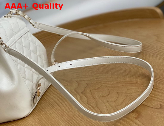 Chanel Mini Backpack in White Shiny Calfskin Replica