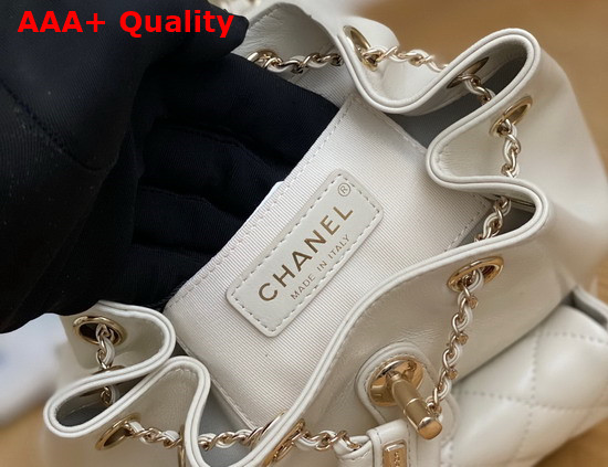 Chanel Mini Backpack in White Shiny Calfskin Replica