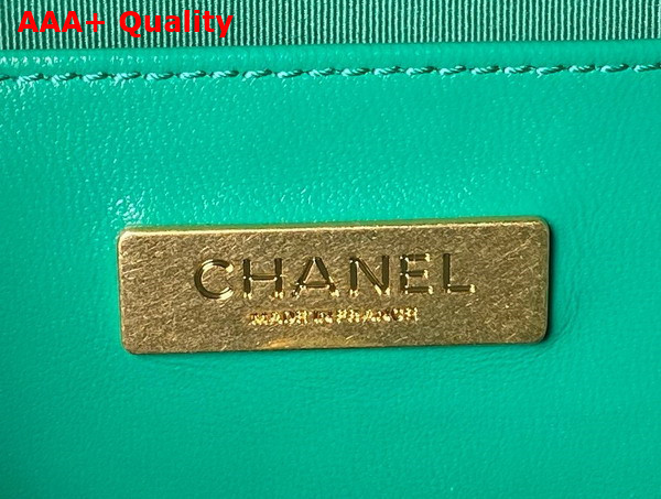 Chanel Mini Bag with Top Handle in Green Shiny Lambskin with Gold Tone Metal AS4958 Replica