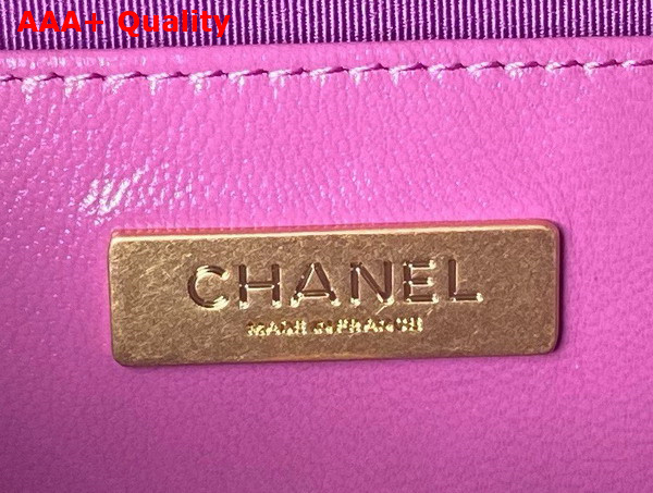 Chanel Mini Bag with Top Handle in Purple Shiny Lambskin with Gold Tone Metal AS4958 Replica