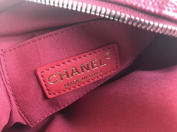 Chanel Mini Bowling Bag in Dark Red Grained Calfskin with Gold Tone Metal For Sale