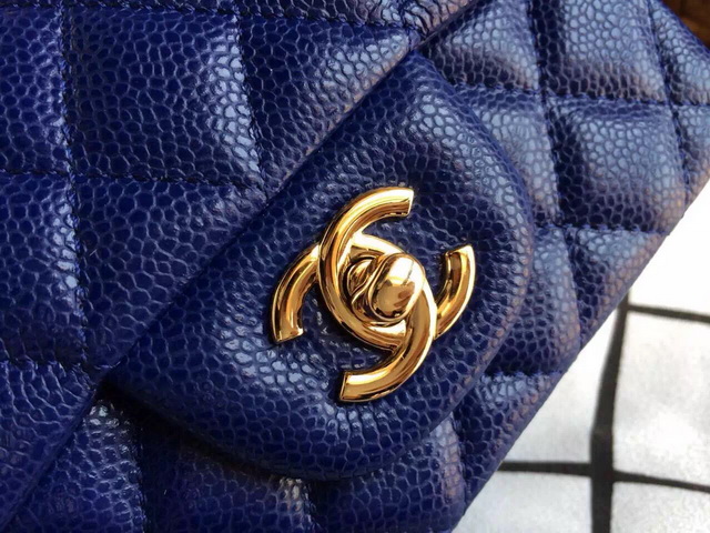 Chanel Mini Caviar Flap Bag Navy Blue Chain for Sale