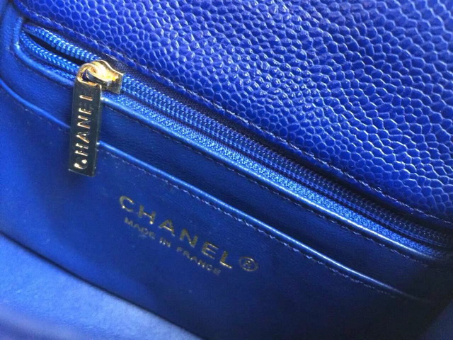 Chanel Mini Caviar Flap Bag Navy Blue Chain for Sale