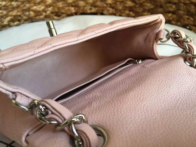 Chanel Mini Caviar Flap Bag Pink Gold Chain for Sale