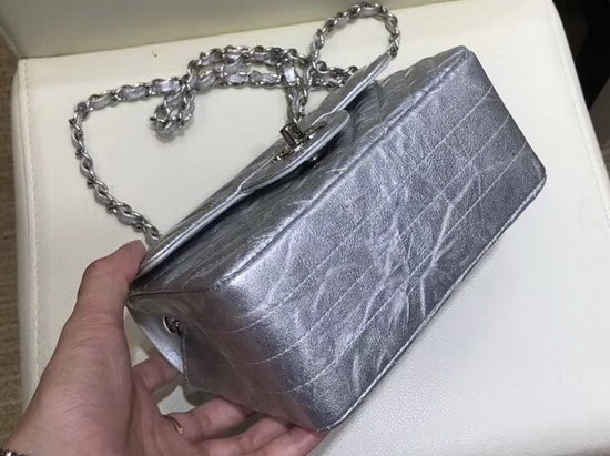 Chanel Mini Chevron Flap Bag in Silver