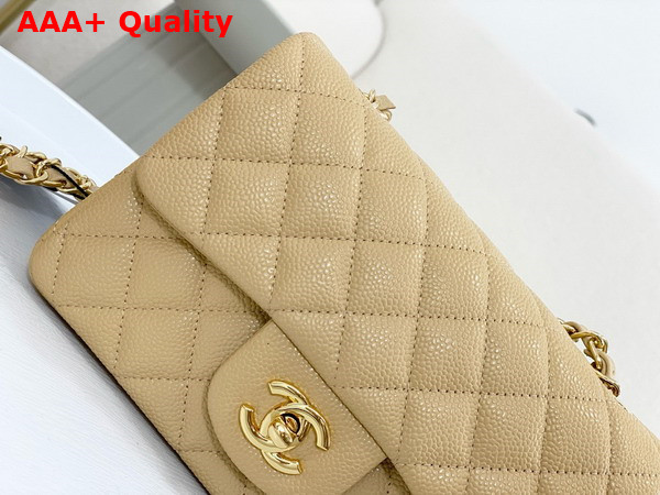 Chanel Mini Classic Handbag in Beige Grained Calfskin with Gold Tone Metal Ref A69900 Replica