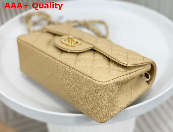 Chanel Mini Classic Handbag in Beige Grained Calfskin with Gold Tone Metal Ref A69900 Replica