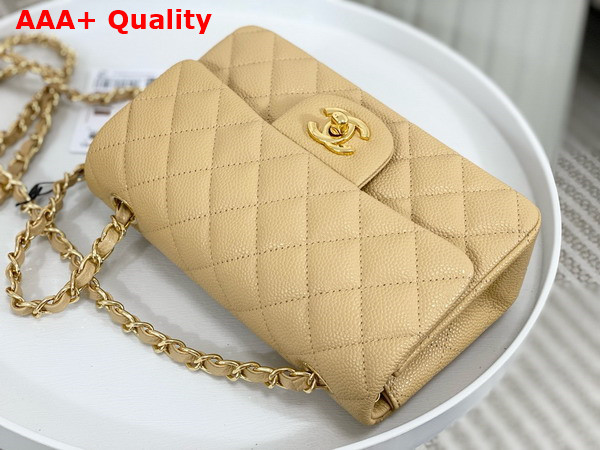 Chanel Mini Classic Handbag in Beige Grained Calfskin with Gold Tone Metal Ref A69900 Replica