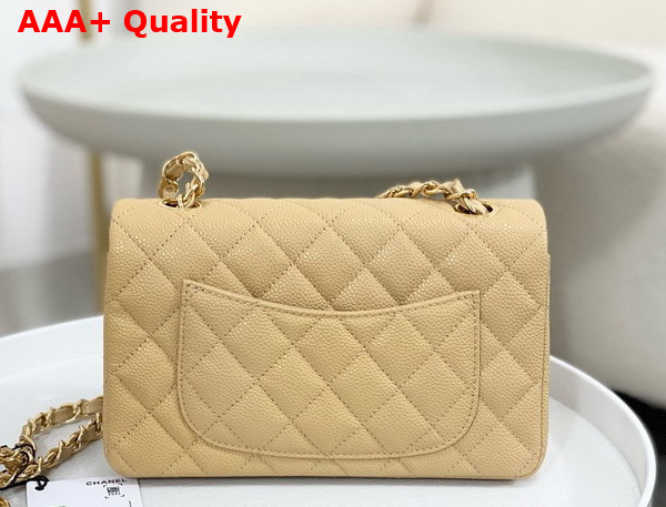 Chanel Mini Classic Handbag in Beige Grained Calfskin with Gold Tone Metal Ref A69900 Replica