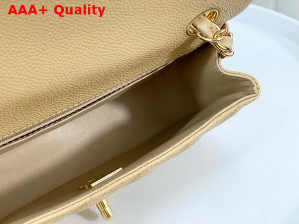 Chanel Mini Classic Handbag in Beige Grained Calfskin with Gold Tone Metal Ref A69900 Replica