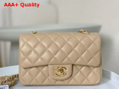 Chanel Mini Classic Handbag in Beige Lambskin Gold Tone Metal Ref A69900 Replica