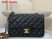 Chanel Mini Classic Handbag in Black Grained Calfskin with Gold Tone Metal Ref A69900 Replica