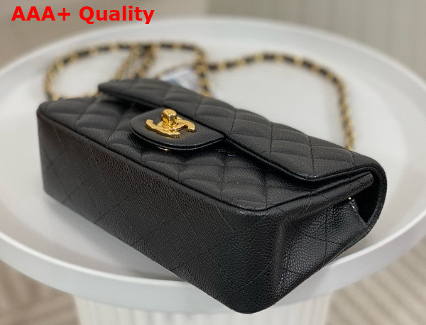 Chanel Mini Classic Handbag in Black Grained Calfskin with Gold Tone Metal Ref A69900 Replica