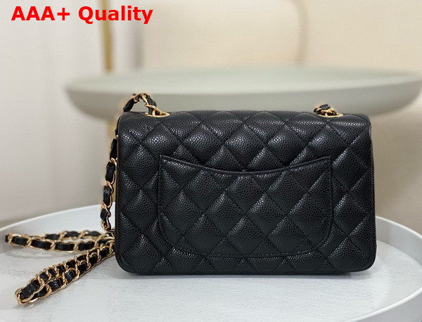 Chanel Mini Classic Handbag in Black Grained Calfskin with Gold Tone Metal Ref A69900 Replica