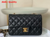 Chanel Mini Classic Handbag in Black Lambskin Gold Tone Metal Ref A69900 Replica