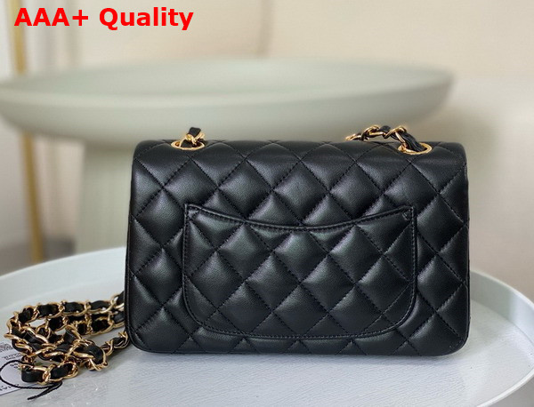 Chanel Mini Classic Handbag in Black Lambskin Gold Tone Metal Ref A69900 Replica