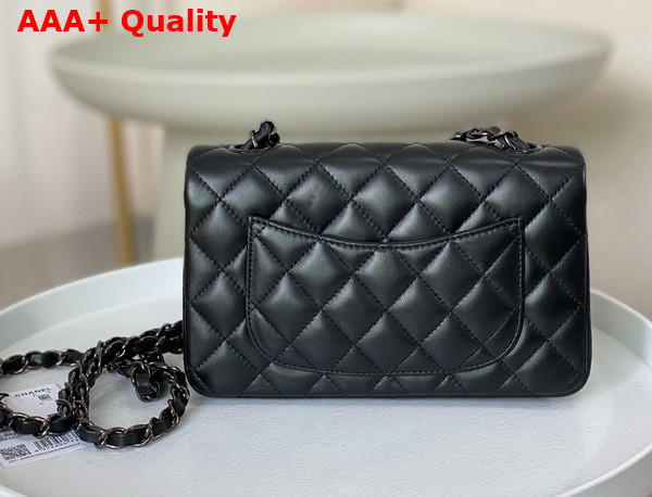 Chanel Mini Classic Handbag in Black Lambskin Ruthenium Finish Metal Ref A69900 Replica