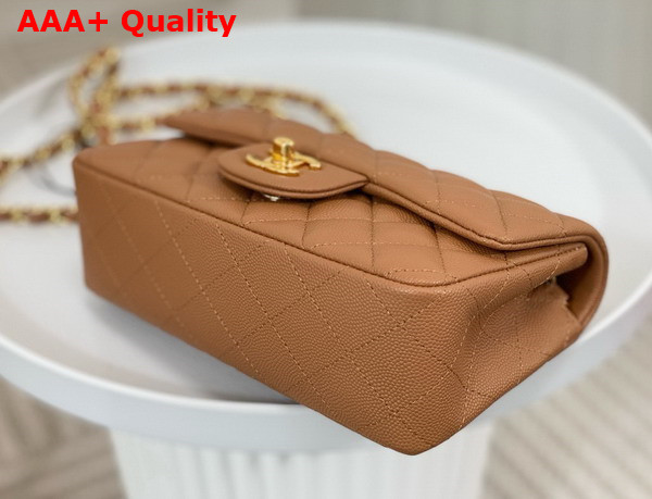 Chanel Mini Classic Handbag in Brown Grained Calfskin with Gold Tone Metal Ref A69900 Replica