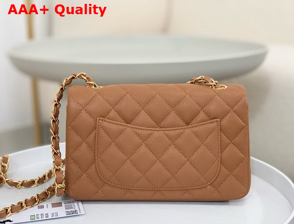 Chanel Mini Classic Handbag in Brown Grained Calfskin with Gold Tone Metal Ref A69900 Replica