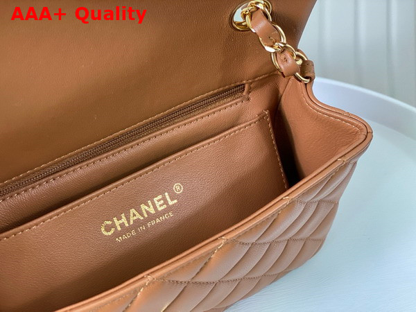 Chanel Mini Classic Handbag in Brown Lambskin Gold Tone Metal Ref A69900 Replica