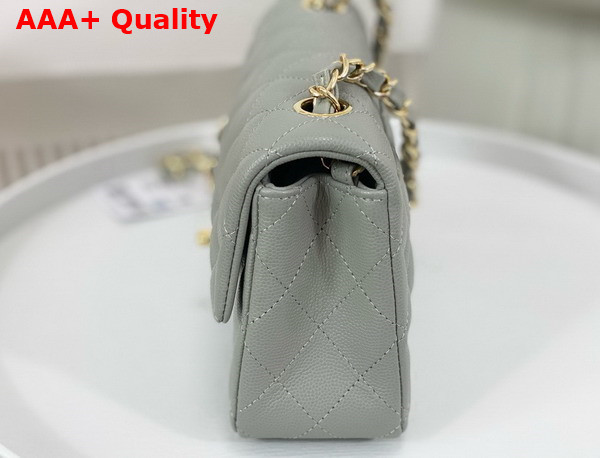 Chanel Mini Classic Handbag in Grey Grained Calfskin with Gold Tone Metal Ref A69900 Replica