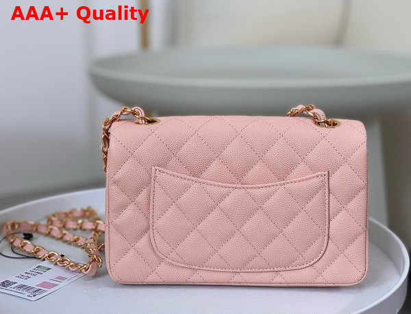 Chanel Mini Classic Handbag in Light Pink Grained Calfskin with Gold Tone Metal Ref A69900 Replica