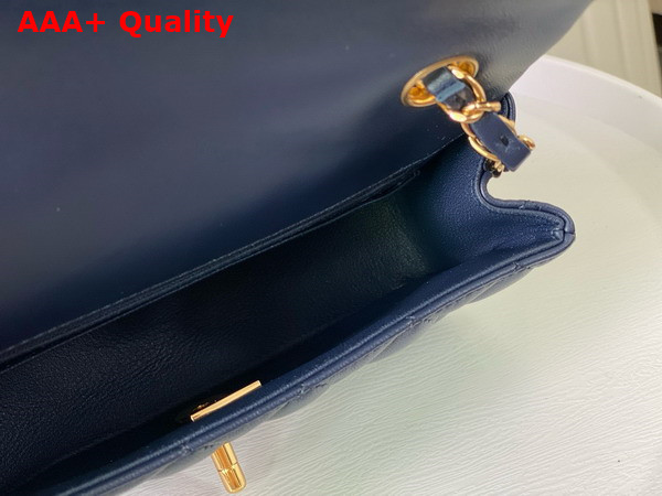 Chanel Mini Classic Handbag in Navy Blue Lambskin Gold Tone Metal Ref A69900 Replica