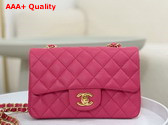 Chanel Mini Classic Handbag in Pink Grained Calfskin with Gold Tone Metal Ref A69900 Replica