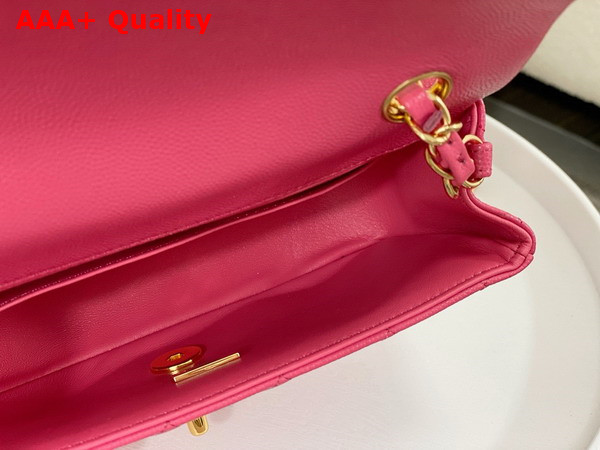 Chanel Mini Classic Handbag in Pink Grained Calfskin with Gold Tone Metal Ref A69900 Replica