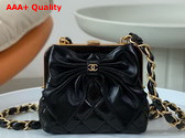 Chanel Mini Clutch with Bow Black Shiny Lambskin Replica