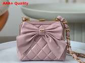 Chanel Mini Clutch with Bow Pink Shiny Lambskin Replica