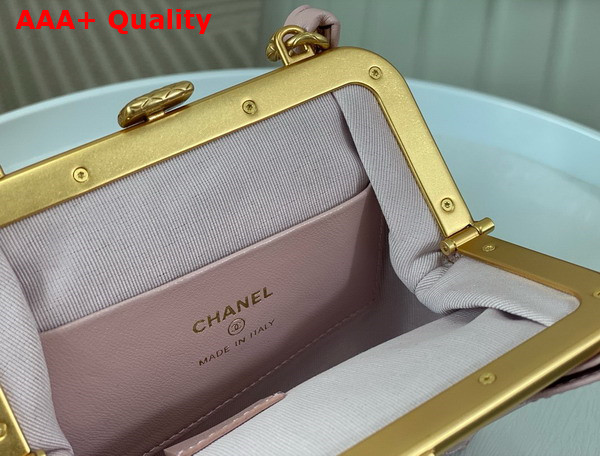 Chanel Mini Clutch with Bow Pink Shiny Lambskin Replica