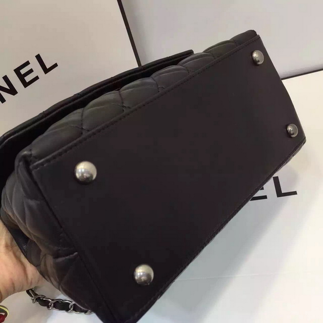 Chanel Mini Coco Handle Bag Black Lambskin Lizard Handle for Sale