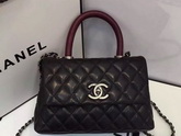 Chanel Mini Coco Handle Bag Black Lambskin Lizard Handle for Sale