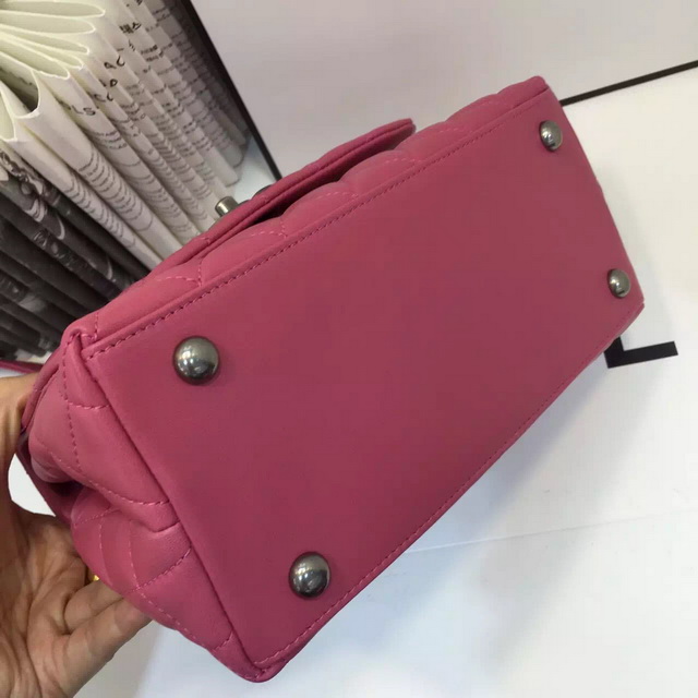 Chanel Mini Coco Handle Bag Fuchsia Lambskin for Sale