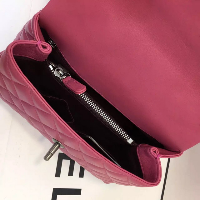 Chanel Mini Coco Handle Bag Fuchsia Lambskin for Sale