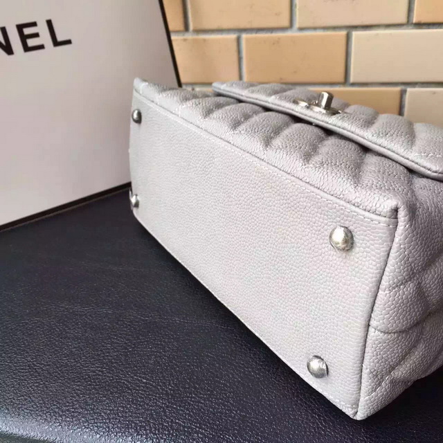 Chanel Mini Coco Handle Bag Grey Caviar and Lizard for Sale