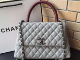 Chanel Mini Coco Handle Bag Grey Caviar and Lizard for Sale