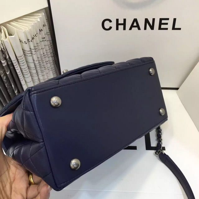 Chanel Mini Coco Handle Bag Navy Blue Lambskin for Sale