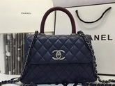 Chanel Mini Coco Handle Bag Navy Blue Lambskin for Sale