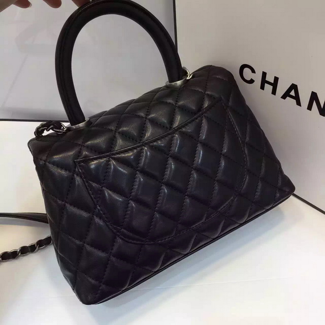 Chanel Mini Coco Handle Bag in Black Lambskin for Sale