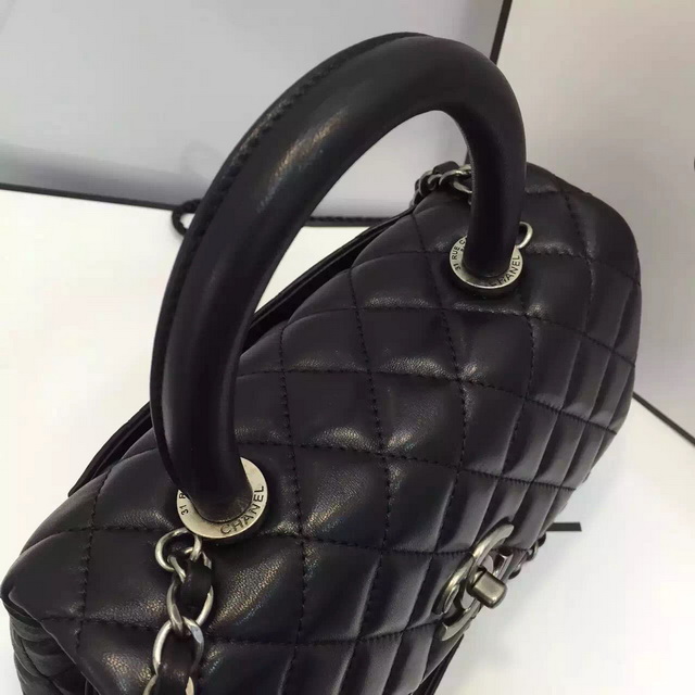 Chanel Mini Coco Handle Bag in Black Lambskin for Sale