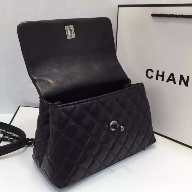 Chanel Mini Coco Handle Bag in Black Lambskin for Sale