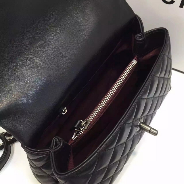 Chanel Mini Coco Handle Bag in Black Lambskin for Sale