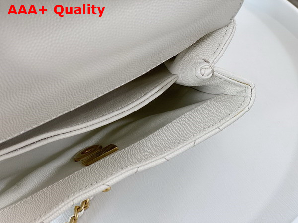 Chanel Mini Coco Handle Bag in White Grained Calfskin Handle Replica