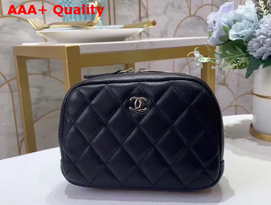 Chanel Mini Cosmetic Purse in Black Lambskin Replica