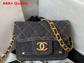 Chanel Mini Denim Flap Bag in Black Replica